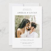 シンプルモダンミニマエレガントラ結婚ム写真 招待状 (正面)