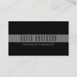 シンプルモダンミニマリスト平野ブラックグレーストライプ 名刺