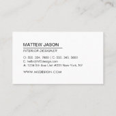 シンプルモダンミニマリスト 名刺 (裏面)
