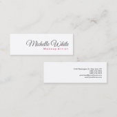 シンプルモダンミニマルなグレーのメイクアップアーティスト スキニー名刺 (正面/裏面)
