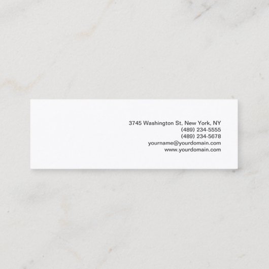 シンプルモダンミニマルなグレーのメイクアップアーティスト スキニー名刺 (裏面)