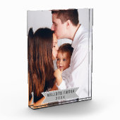 シンプルモダンミニマルカスタム家族の写真と名前 フォトブロック (左)