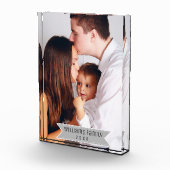 シンプルモダンミニマルカスタム家族の写真と名前 フォトブロック (右)