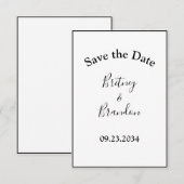 シンプルモダンミニマルスクリプスタイリッシュト セーブザデート (正面/裏面)