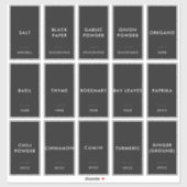 シンプルモダンミニマルスパイスジャールキッチンコンテナ シール (シート)