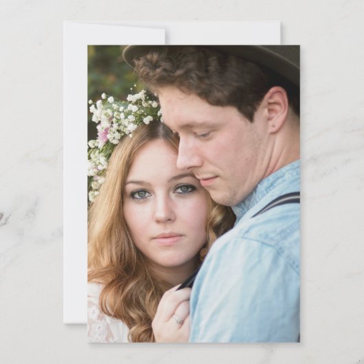 シンプルモダンミニマルタイポグラフィ2枚の写真結婚s 招待状 (裏面)