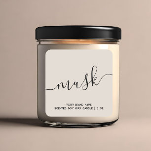 シンプルモダンミニマルタンキャンドルラベル スクエアシール