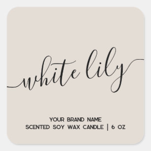 シンプルモダンミニマルタンキャンドルラベル スクエアシール