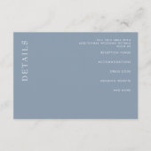 シンプルモダンミニマルダスティ・ブルー結婚ズ エンクロージャーカード (正面)