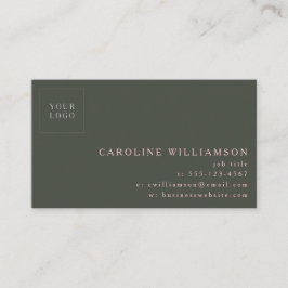 シンプルモダンミニマルプロフェッショナルロゴピンク緑 名刺