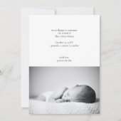 シンプルモダンミニマルモノグラムベビー誕生 案内状 (裏面)