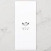 シンプルモダンミニマルモノグラム結婚のメニューカード メニュー (裏面)