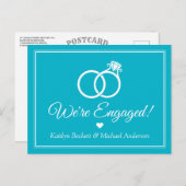 シンプルモダンミニマルリングや輪婚約 案内ポストカード (正面/裏面)