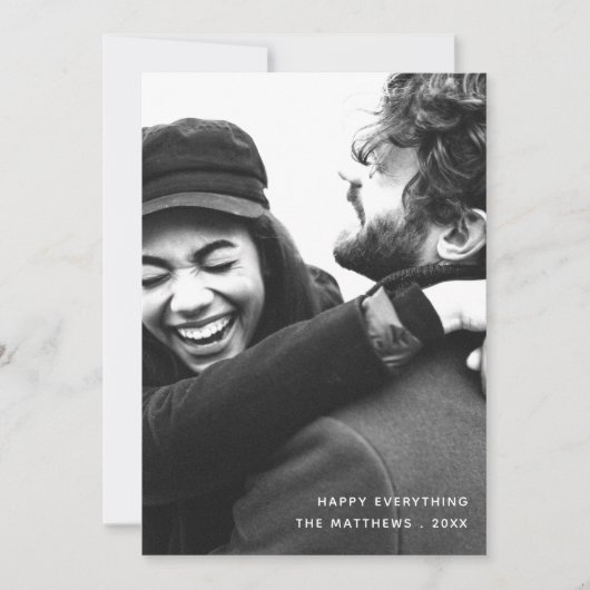 シンプルモダンミニマル休日フォトカード シーズンカード (正面)