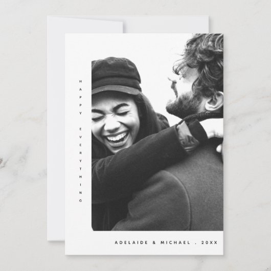 シンプルモダンミニマル休日フォトカード シーズンカード (正面)