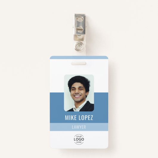 シンプルモダンミニマル会社スタッフID バッジ (正面クリップ)