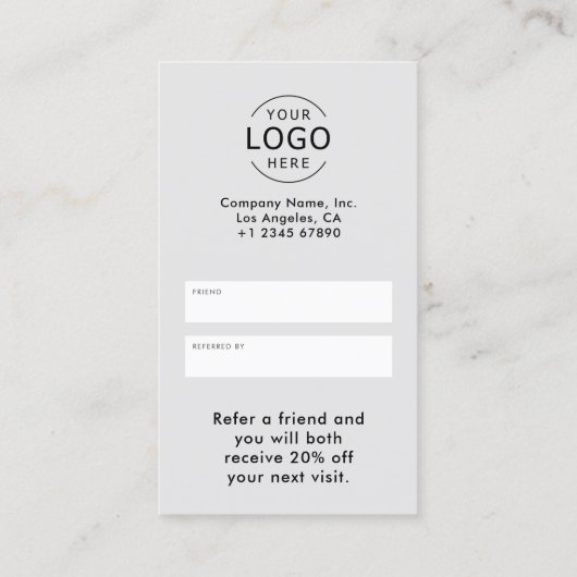 シンプルモダンミニマル会社ロゴ 紹介カード (裏面)