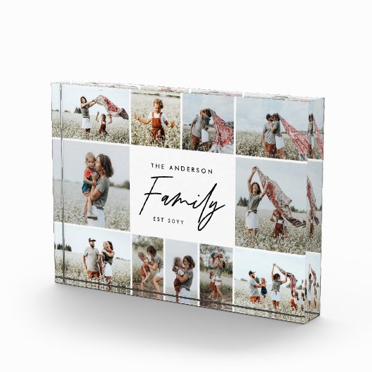 シンプルモダンミニマル写真数々の家族ギフト フォトブロック (右)