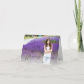 シンプルモダンミニマル写真筆跡 サンキューカード (正面)