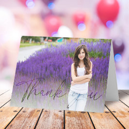 シンプルモダンミニマル写真筆跡 サンキューカード