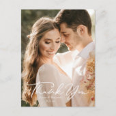 シンプルモダンミニマル写真結婚の感謝 ポストカード (正面)