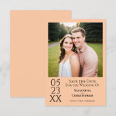 シンプルモダンミニマル写真結婚ズ セーブザデート (正面/裏面)