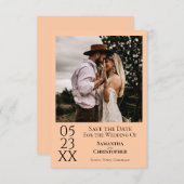 シンプルモダンミニマル写真結婚ズ セーブザデート (正面/裏面)