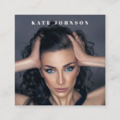 シンプルモダンミニマル写真2 QRコードSNS スクエア名刺 (正面)