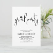 シンプルモダンミニマル卒業招待状 招待状 (スタンド正面)