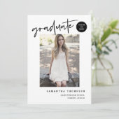 シンプルモダンミニマル学校のパーティー写真 招待状 (スタンド正面)