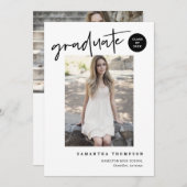 シンプルモダンミニマル学校のパーティー写真 招待状 (正面/裏面)