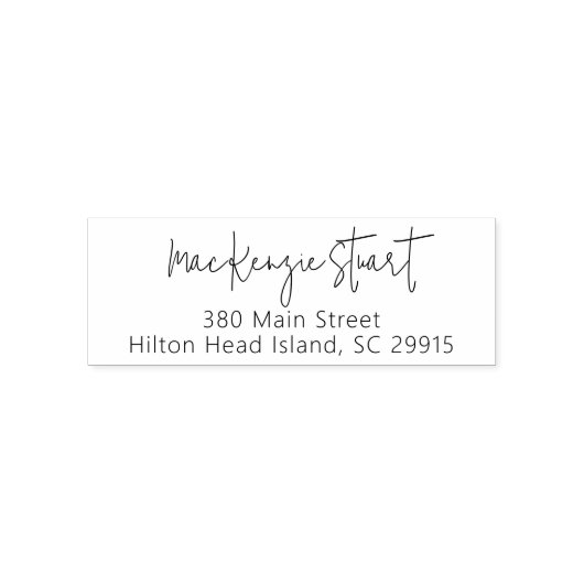 シンプルモダンミニマル差出人住所スクリプト セルフインキングスタンプ (デザイン)