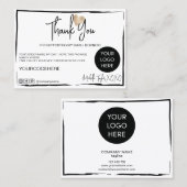 シンプルモダンミニマル感謝してい白ユーブ 名刺 (正面/裏面)