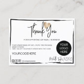 シンプルモダンミニマル感謝してい白ユーブ 名刺 (正面)