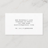 シンプルモダンミニマル文字 名刺 (裏面)