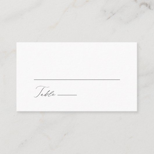 シンプルモダンミニマル書道フラット結婚ズ プレイスカード (正面)