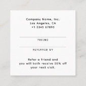 シンプルモダンミニマル業 紹介カード (裏面)