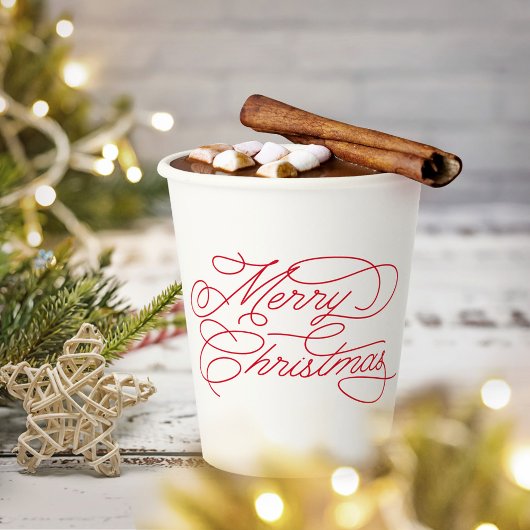 シンプルモダンミニマル白赤目出盛り 紙コップ