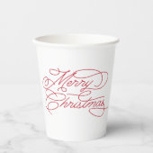 シンプルモダンミニマル白赤目出盛り 紙コップ (正面)