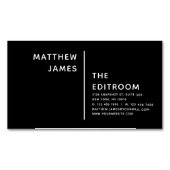 シンプルモダンミニマル白黒カスタム マグネット名刺 (正面)