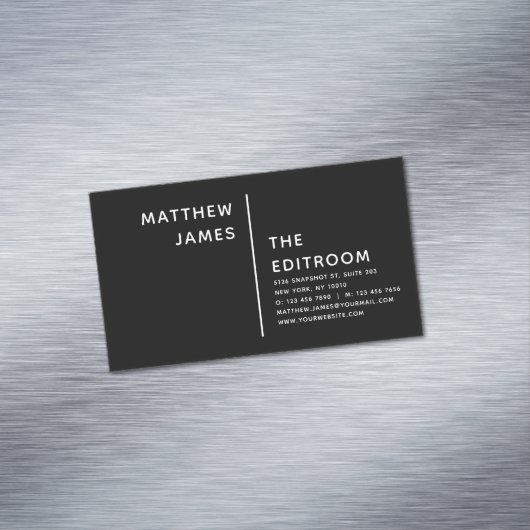 シンプルモダンミニマル白黒カスタム マグネット名刺 (インサイチュ)
