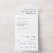 シンプルモダンミニマル白黒結婚ズ オールインワン招待状 (内側)