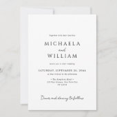 シンプルモダンミニマル白黒結婚ズ 招待状 (正面)