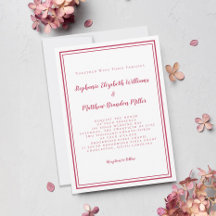 シンプルモダンミニマル紫マゼンタレッド結婚ホワイト