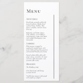 シンプルモダンミニマル結婚のフラットメニュー メニュー (正面)