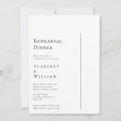 シンプルモダンミニマル結婚のリハのディナー 招待状 (正面)