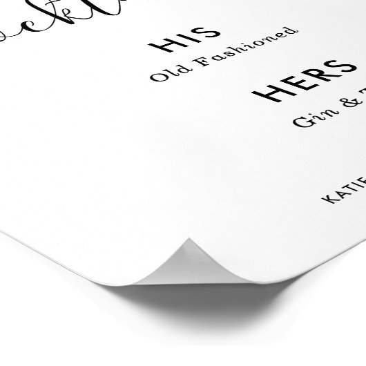 シンプルモダンミニマル結婚リストの名物 ポスター (角)