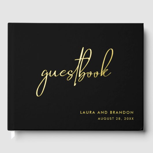シンプルモダンミニマル結婚リストスクリプト ゲストブック (正面)