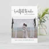 シンプルモダンミニマル結婚リストフォトフラット サンキューカード (スタンド正面)