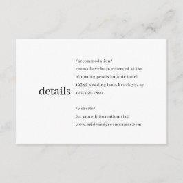 シンプルモダンミニマル結婚リストブラック詳細 エンクロージャーカード